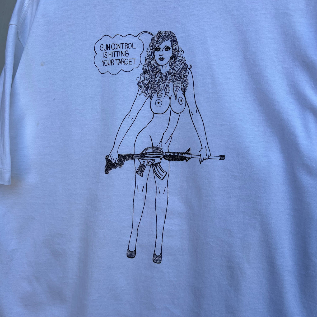 1980’s Gun Control Nude Graphic T-shirt