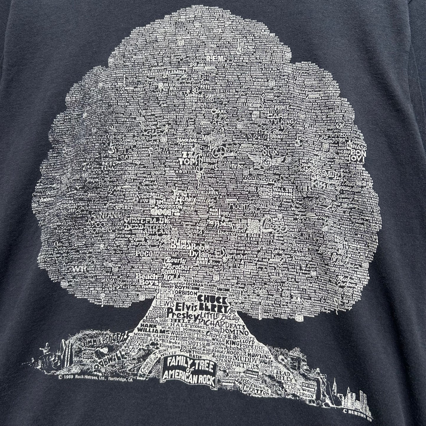 1989 Family Tree of American Rock Vintage T-shirt