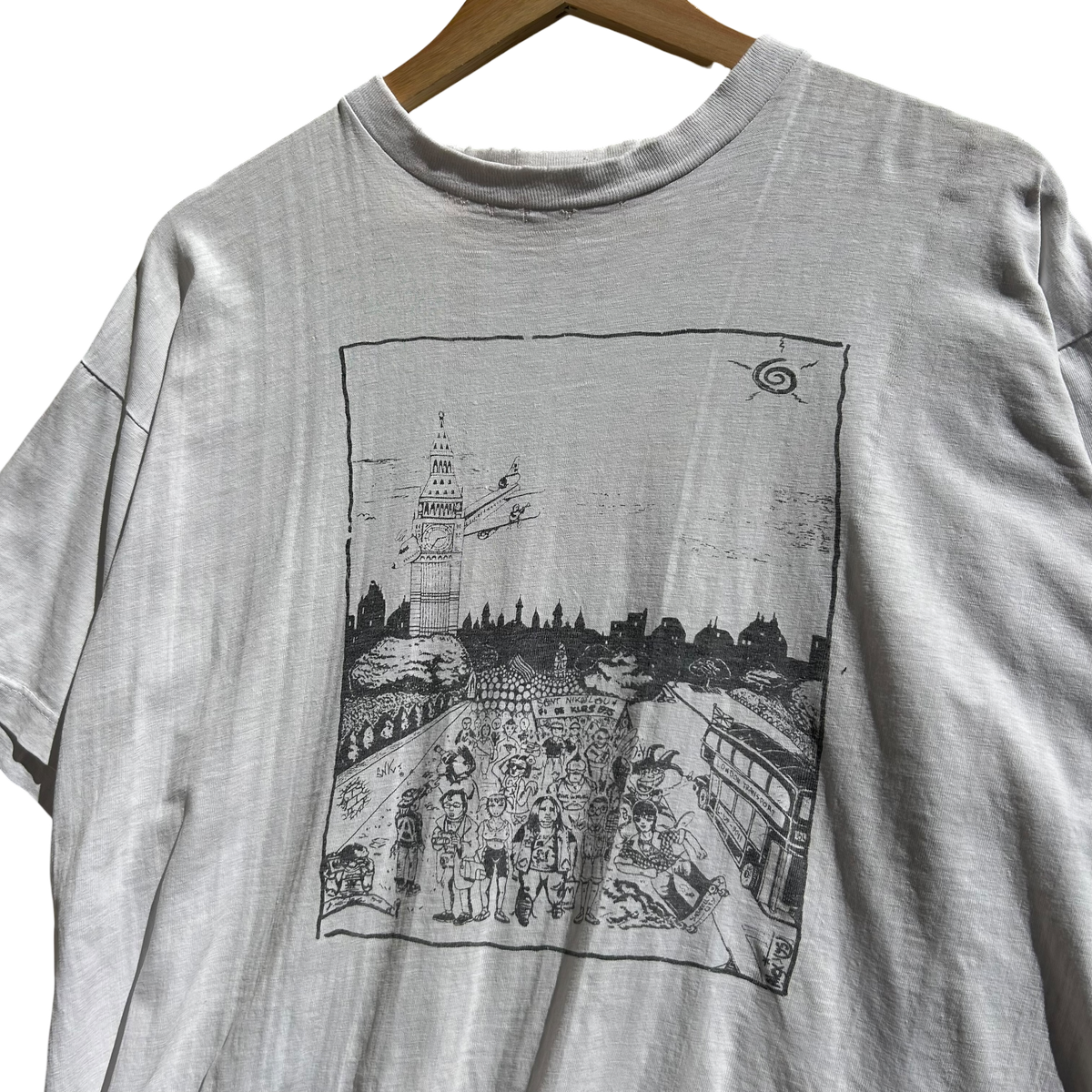1995 London Protest Big Ben Plane Crash T-shirt
