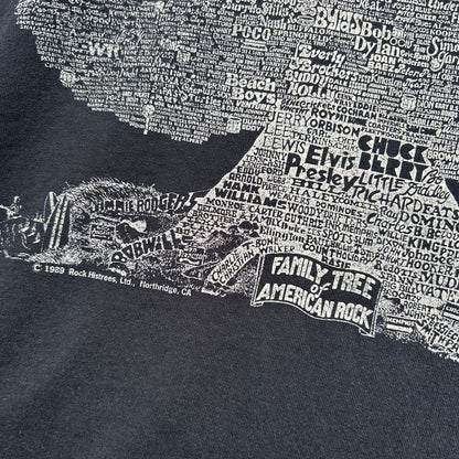 1989 Family Tree of American Rock Vintage T-shirt